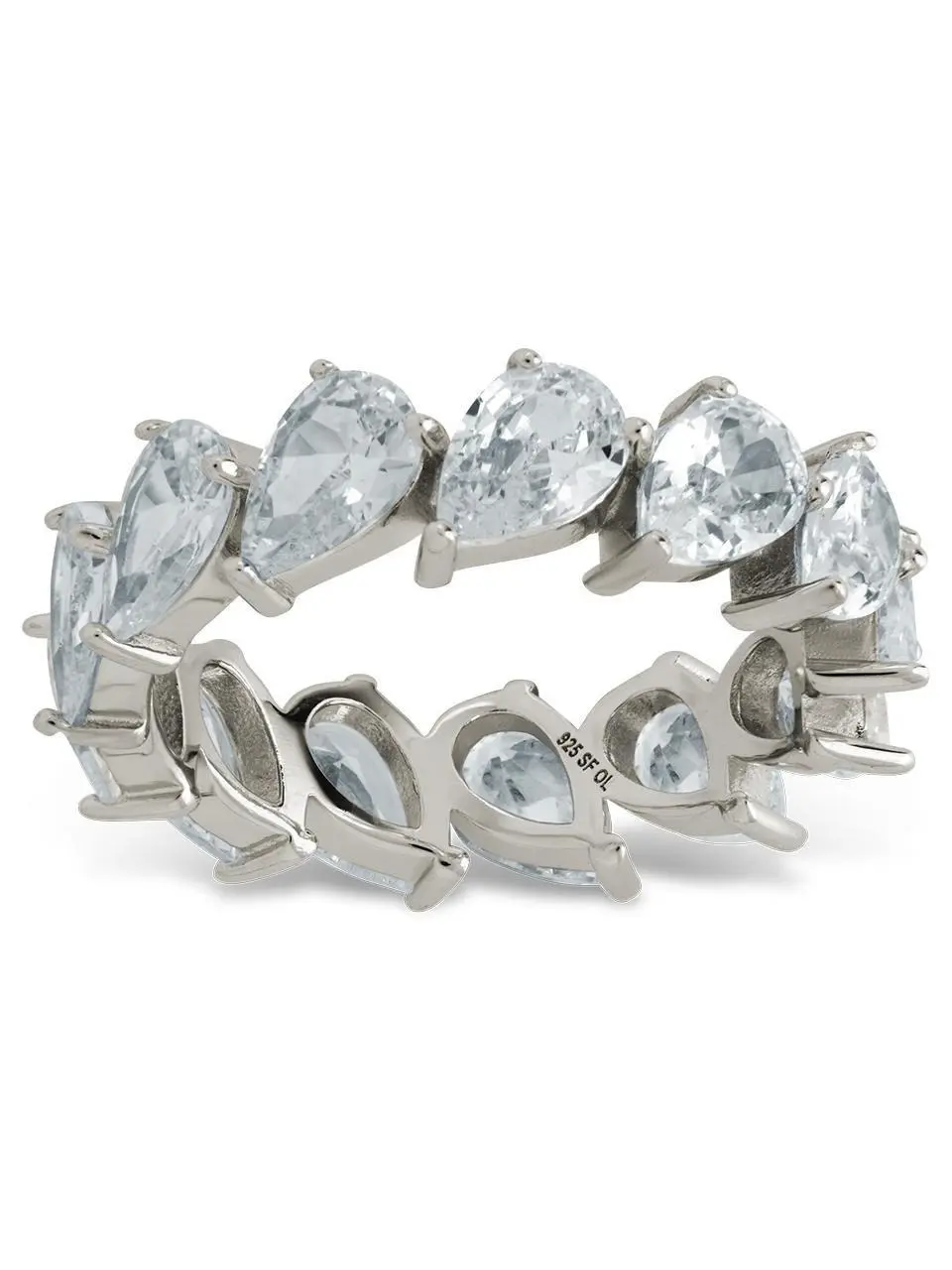 Sterling Silver Ireland Heart-Cut Eternity Ring