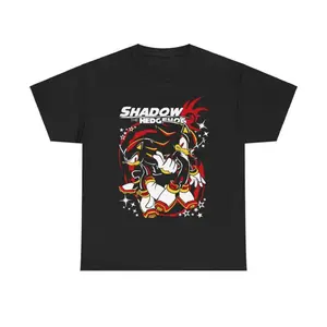 Hedgehog Shadow T-shirt Gaming Legend Apparel, Manga-Inspired Action Wear, Anime Manga Shirt