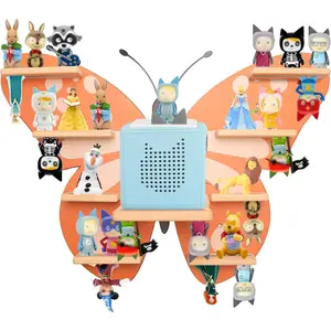 Butterfly for Tonies Box 1/2 Tonies Figures Organizer Storage Shelf Wall Mounted, Magnetic Display Collection 30~40 Characters Floating Shelves Storage Player