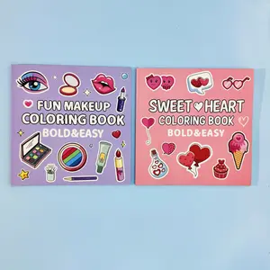 Cute Coloring Book, 2/4 Counts/set Stress Relieving Art Therapy Coloring Book, Relaxing Scenes and Cute Characters Coloring Book