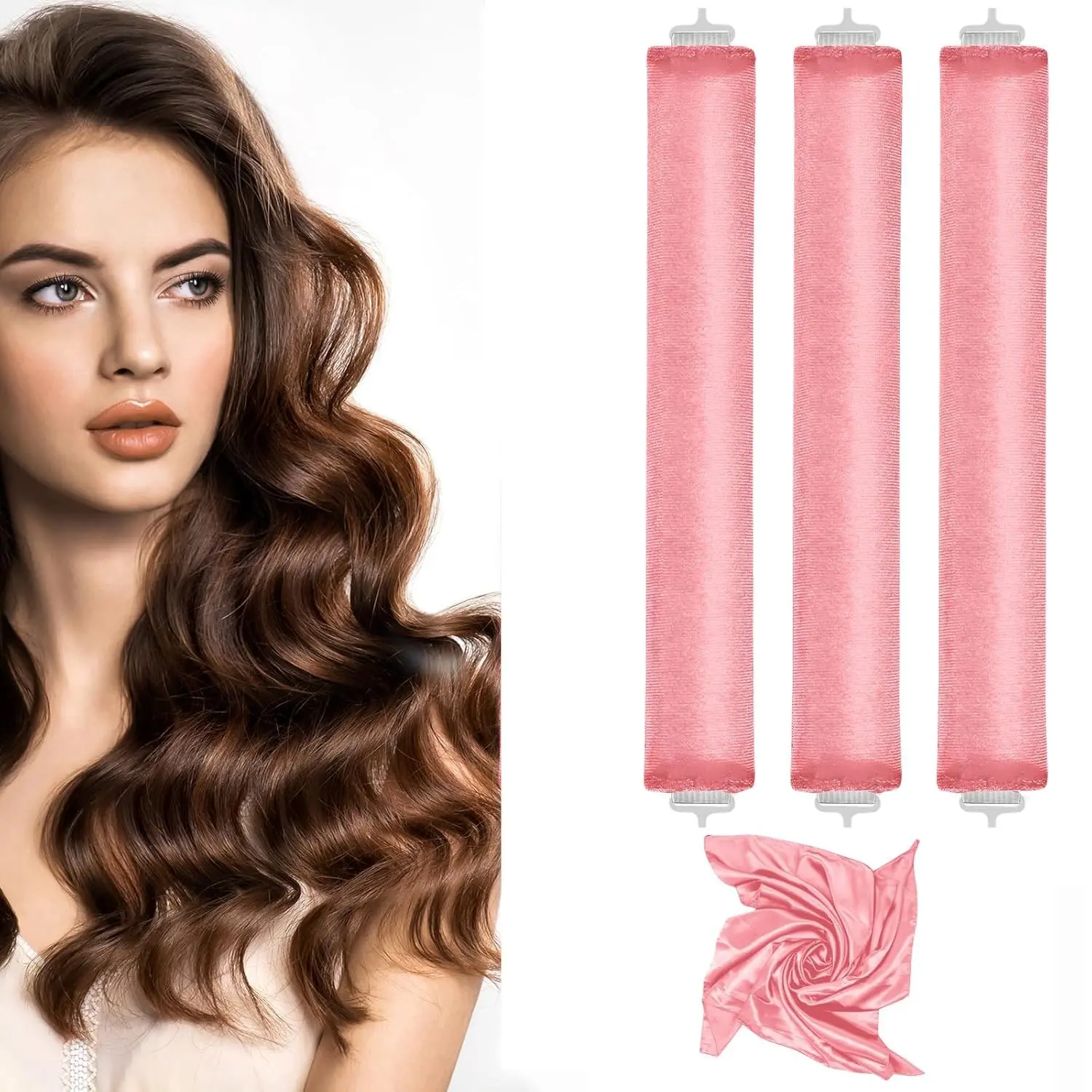 Heatless Curls Overnight Rods Dry Blowout Look No Heat Hair Curlers Curling Sleep Tools Set Adults Kids Thin Thick Long Short Large Big Small Satin Velvet Soft Foam Rollers`, Haircare, Kit
