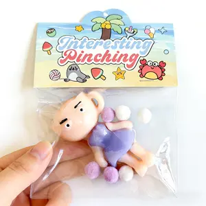 Cartoon Character Squeeze Fidget Toy,Fidget Toys Silicone Squeeze Toy for Stress Relief – Cute Soft Squeeze Fidget Toys with Interesting Pinching Cartoon Design, Silicone Stress Relief Toy,Perfect Party Favors & Gift for Adults