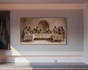 [sale off up to 40%] [Frame Canvas] Jesus The Last Supper Canvas Wall Art, Christian Wall Decor, Religious Housewarming Gift, Bible Wall Art