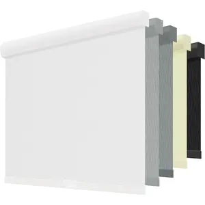 Cordless Blackout Roller Shades for Windows, Striped Free-Stop Window Blinds with Privacy, Thermal Insulated for Home, Office and Door. White, 34" W x 72" H