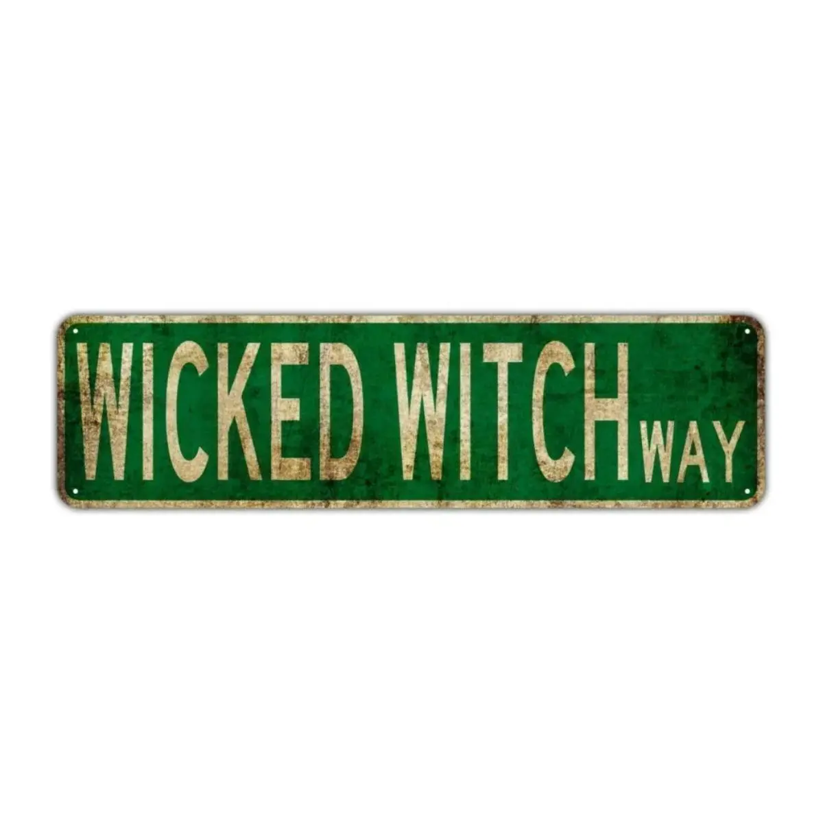 Wicked Witch Trail Metal Tin Sign, Vintage Wall Decor, Rustic Design, Novelty Street Sign for Home, Room & Wall Decor, Quirky Decoration Piece