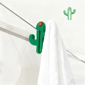 Cactus Bathroom Storage Rack, Easy Install Door Hook Hanger, Durable Bath Organizer for Towels and Clothes, Bathroom Accessories