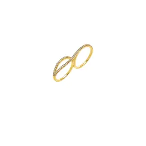 By Adina Eden Pave Infinity Double Ring in Gold