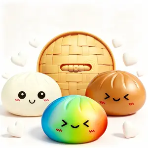 Expressive Big Dumpling Squishy , Mysterious Bao Bun Fidget Toy, Soft TPR Material, Stress Relief, Unboxing Surprise, Random Style per Pack, Must-Have Birthday Gift