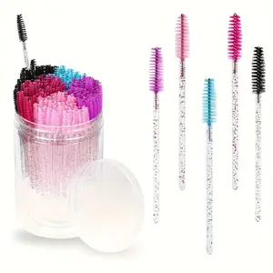 40Pcs/Pack Mixed Color Mascara Brushes Crystal Eyelash Brushes Mascara Wands Applicator Eyelash Extensions Makeup Tools Eyebrow Brush Makeup Kits