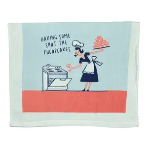 Baking Some Shut The Fucupcakes Funny Angry Baking Tea Towel Funny Dish Towels Soft Adsorbent Tea Towel