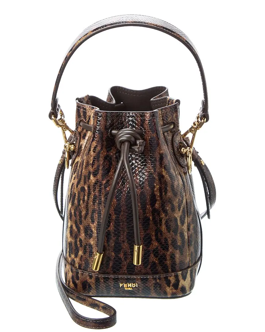 FENDI Mon Tresor Mini Snakeskin Bucket Bag