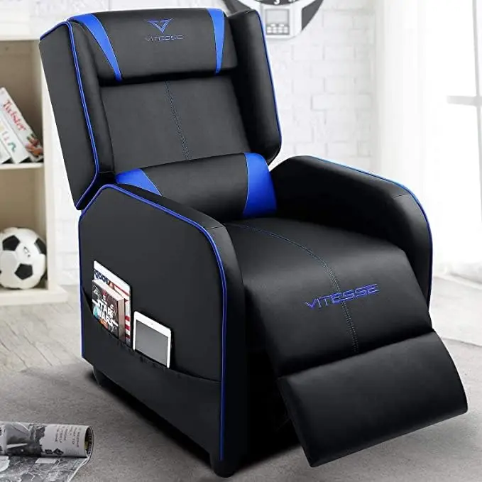 VITESSE VIT Gaming Recliner Chair Racing Style Single PU Leather Sofa Modern Living Room Recliners Ergonomic Comfortable Home Theater Seating,
