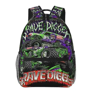 Monster Jam Multi Compartment Backpack Durable Anime Day Bag Practical Business Bag for School Work Commute Surprise Gift for Loved Ones