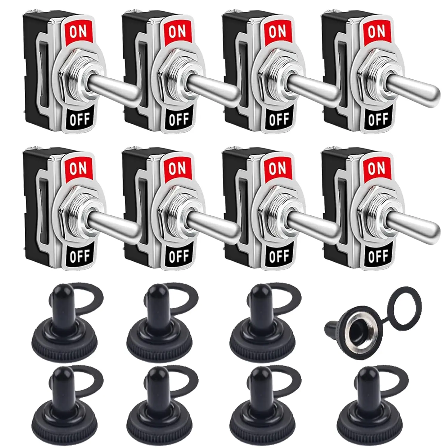 Toggle Switches, 8 Pack 2 Pin ON Off SPST  Rocker Switches, 20A 12V Heavy Duty  Toggle