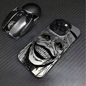 Horror Anime Face Print Shockproof Phone Case / Fits iPhone 17 Pro Max/16 Pro Max/15 Pro Max/14 Pro Max/13 Pro Max & Galaxy S26 Ultra/S25 Ultra/S24 Ultra/S23 Ultra