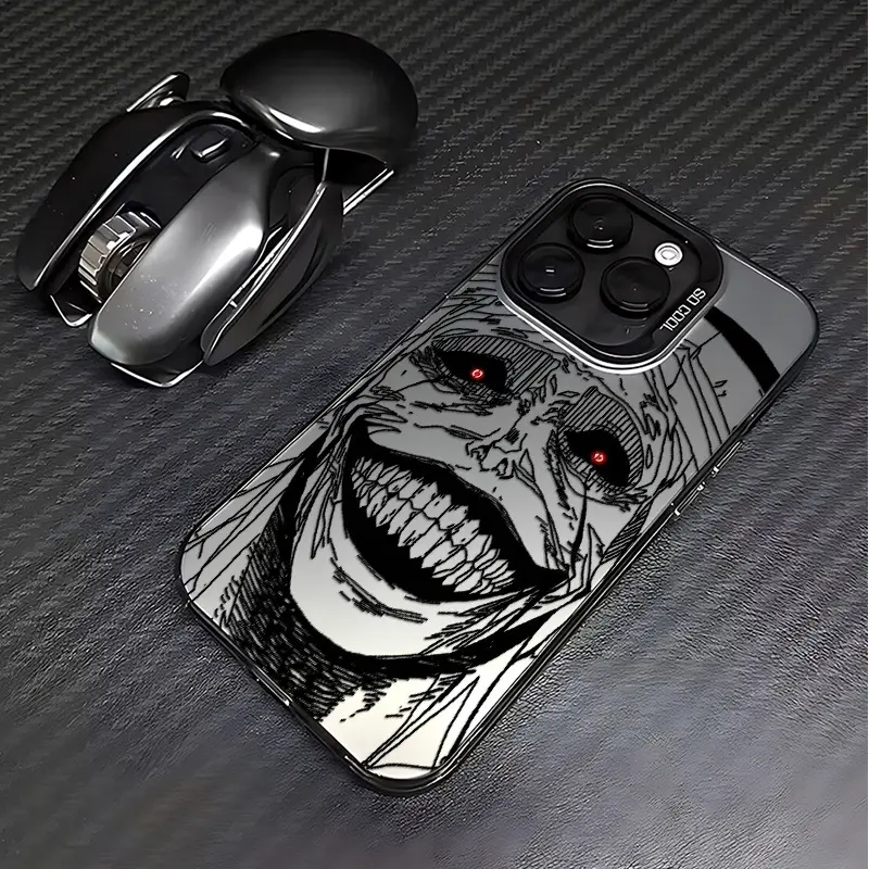 Horror Anime Face Print Shockproof Phone Case / Fits iPhone 17 Pro Max/16 Pro Max/15 Pro Max/14 Pro Max/13 Pro Max & Galaxy S26 Ultra/S25 Ultra/S24 Ultra/S23 Ultra