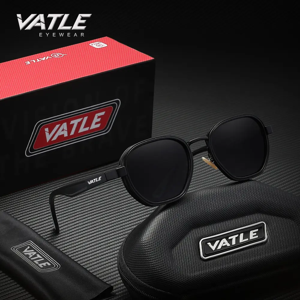 VATLE 2026 Classic Polarized Men Sunglasses Trendy Sleek Multi-Color Daily Eyewear Comfortable Wear for Outdoor Enthusiasts Ideal Festival/Birthday Gifts Statement Frame Glasses VE-331