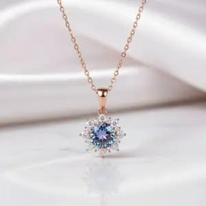 2.0 Ct Round Alexandrite Pendant Necklace