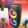Giochem Portable Wireless Party Speaker - Compact Disco Bass Speaker with Colorful LED Lights, TF Card Support, FM Radio, USB Type-C Charging, Bluetooth Connectivity, USB Power, Gift Ideas for Music Lovers (Family Gatherings, Courtyard Relaxation)
