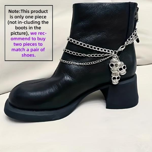 Trendy Skull Boot Chains – Chic Halloween & Christmas Boot Accessories for Autumn/Winter Parties & Everyday Wear