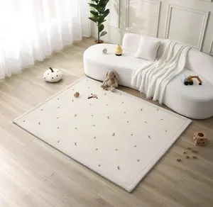 Hakuna Matte CloudSoft Baby Play Mat for Floor 60" x 80" Flowers | Coral Velvet high-density foam Rug for Crawling & Cozy Play – Non-Slip, Water-Resistant, Easy-Care Tummy Time Mat