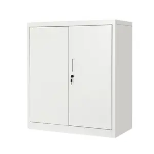 Metal Storage Cabinet with 2 Doors & Lock – 36" Heavy Duty Steel File Cabinet with Adjustable Shelves for Garage, Home Office, and Workshop