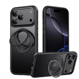 360° Mechanical Torque-Sound Rotating Stand Holder Magnetic Magsafe Phone Case For iPhone 16 15 14 13 17 Pro Max Plus 17Air 16E