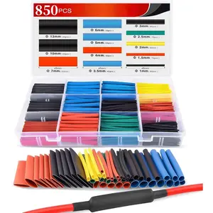 850PCS Heat Shrink Tubing Kit with Organizer Box – Waterproof Wire Wrap Set for Electrical Repair, Automotive Wiring, DIY Electronics & Cable Protection