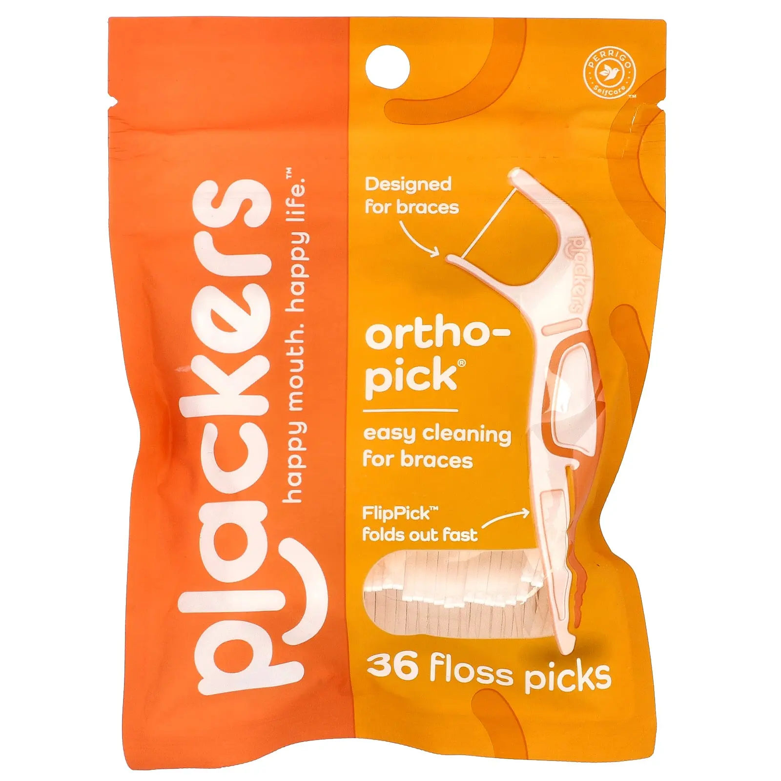 Plackers Orthopick®, Floss Picks, 36 Count