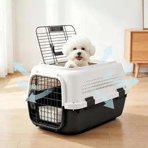 Small Dog Crate And Cat Carrier, Top Loading Door For Anxious Pets, Airline Approved Travel Kennel With Ventilation, Heavy Duty Plastic Lockable Doors, Perfect For Small Pets Under 20 LBS