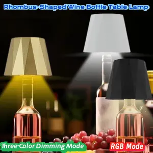Modern Diamond Bottle Lamp, Three-Color Changing, Touch Control RGB LED Night Light, Dimmable Functionality, Bedroom Bedside Table Lamp, Restaurant Bar Atmosphere Light