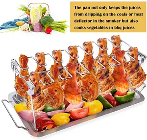 Drumsticks ChichklenRack Stainless Steel Roaster Stand with Drip Pan