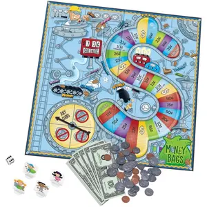 Learning Resources Money Bags Coin Value Board Game, Board Game Prop, Family Fun Table Math Activity for Kids, Family Fun Game