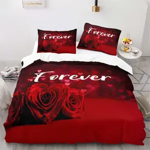 Rose Pattern Duvet Set, High-Quality Digital Print Design, Floral Design, Includes Pillow Covers & Comforter, Ideal for Bedroom Decor, Decorative Duvet Cover, Multiple Sizes Available