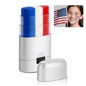 3-Color Face Paint Stick, DIY Painting Supplies 3 Pcs Theme Eye Face Paint Blendable Safe Glare Reduction Flag Green White and Red Eye Face Paint for Party Sporting National Events