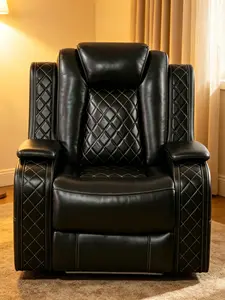 American black breathable leather living room recliner sofa chair