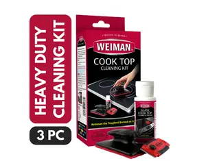 Weiman Cook Top Complete Cleaning Kit - Includes Cream, Scrubbing Pad and Scraper Household