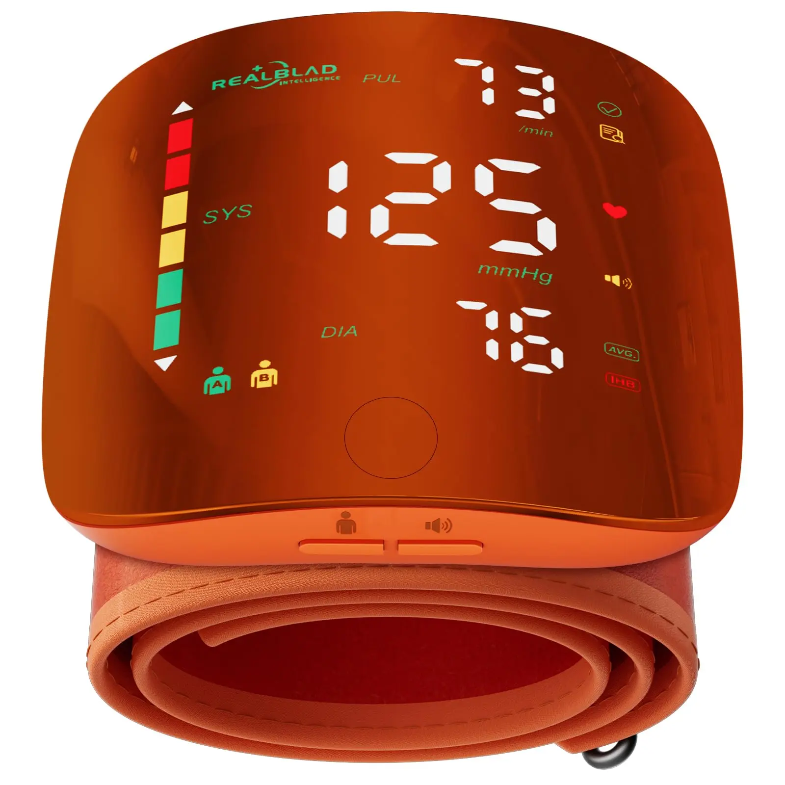 Portable Wrist BP Monitor - Digital Health Monitor for Home Use, LED Display, Touch Button, USB Compatible, Adjustable Cuff, 99x2 Reading Memory, Carrying Case, Home BP Machine