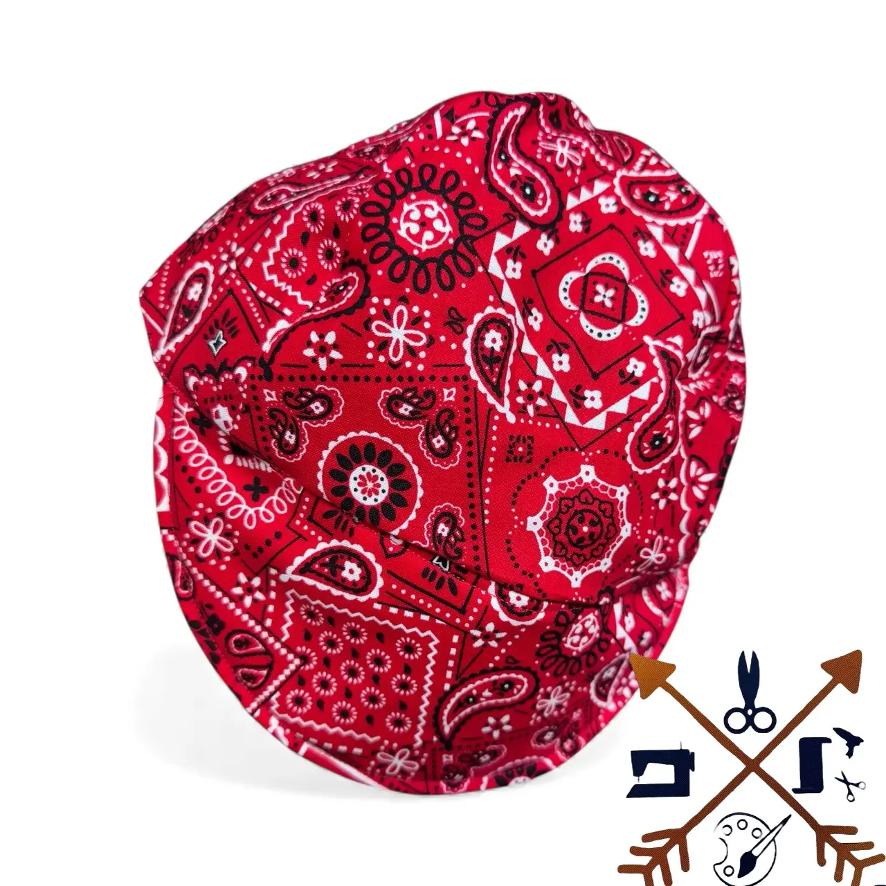 Red Bandana Welding Cap 100% Cotton Made to order in your requested Size Cap Design Tailored Custom Hat Safety Cap