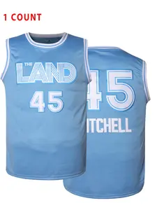 Men's Letter & Number Embroidery Basketball Jersey, Loose Casual Quick Drying Breathable Basketball Vest, Basketball Clothing for Outdoor Sports