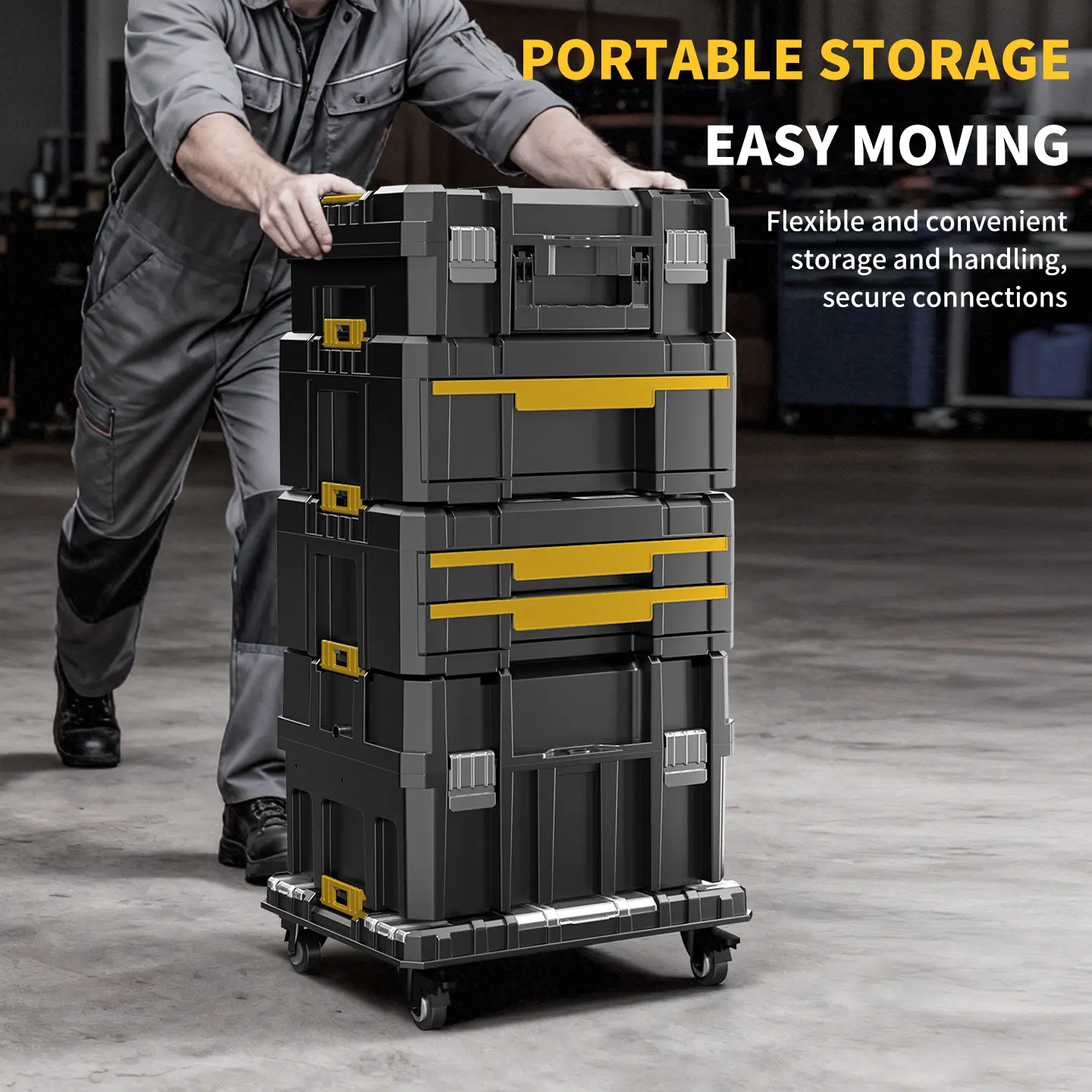 AIRAJ fully loaded rolling tool box, multi-pump tool parts storage box, large size tool combination set, chassis 360 degree with brake Metal Tool Box Modular Wrench Organizers