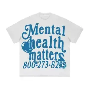 Unisex Short-Sleeve Round Neck Casual T-Shirt - Mental Health Matters Vintage Graphic Top, Gen Z Y2K Streetwear,summervibes Tshirt