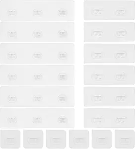 18 Pack Shower  Adhesive Replacement, Shower Shelf  Adhesive Hooks, No Drilling, Transparent  Strips for Bathroom Shelves & Kitchen Racks