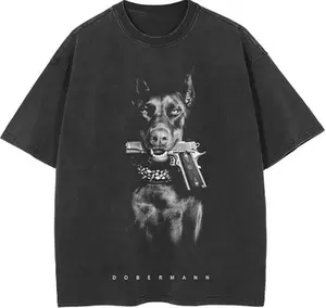 Doberman shirt, Gun Meme Dog Shirt, gym shirt, Workout Top, Vintage graphic tee, Birthday t-shirt, Casual Wear, Men Gift, Women Gift, Top Streetwear