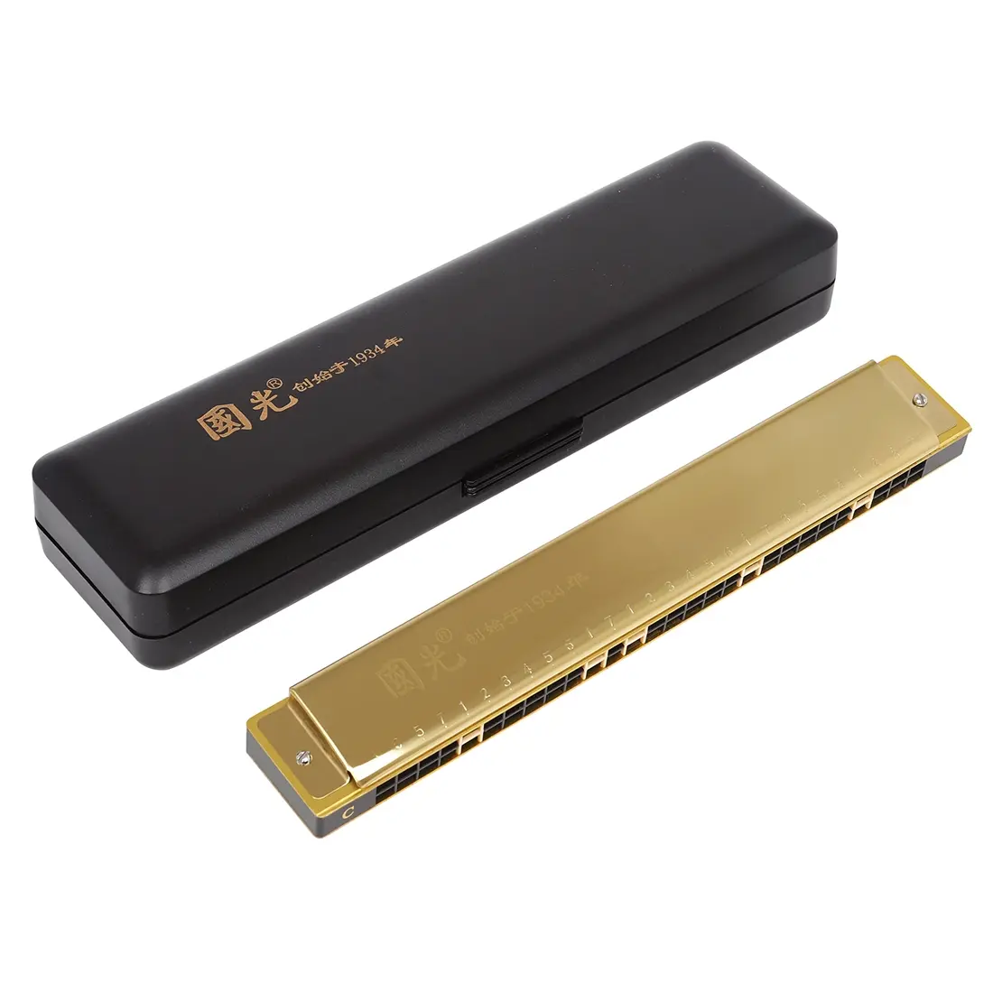 Guangchang 28-Hole Wide Range C Key Accordion Harmonica, Professional Musical Instrument for Music Lovers & Beginners