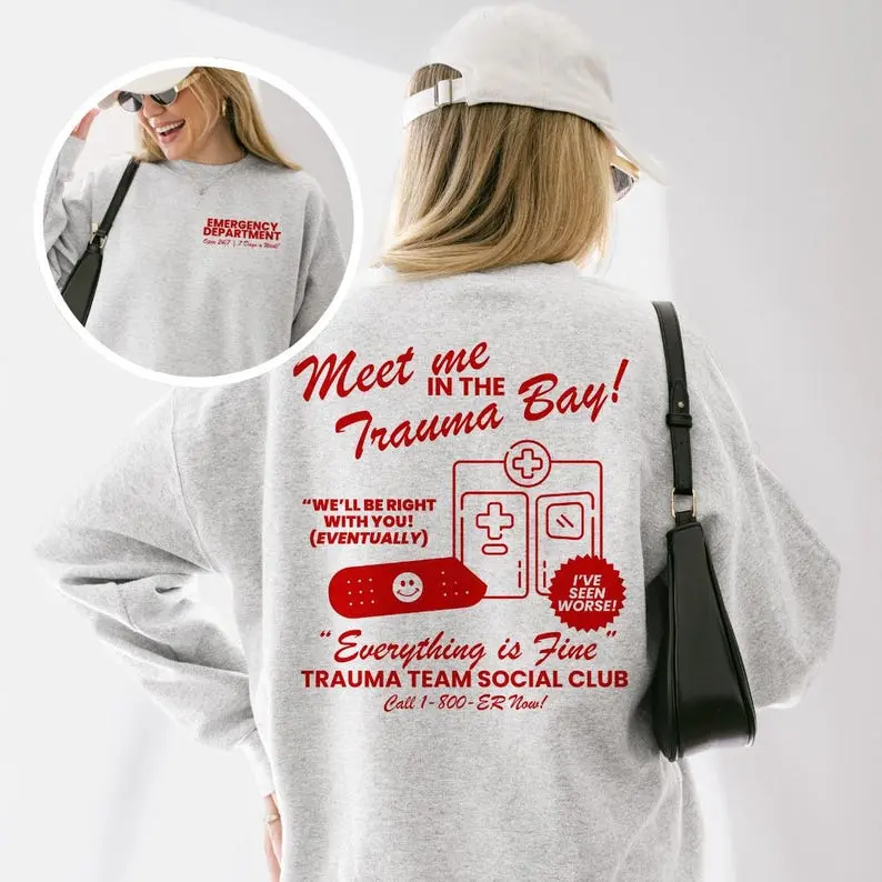 ER Nurse Shirt Emergency Department Sweatshirt Trauma Technician Crewneck Patient Care