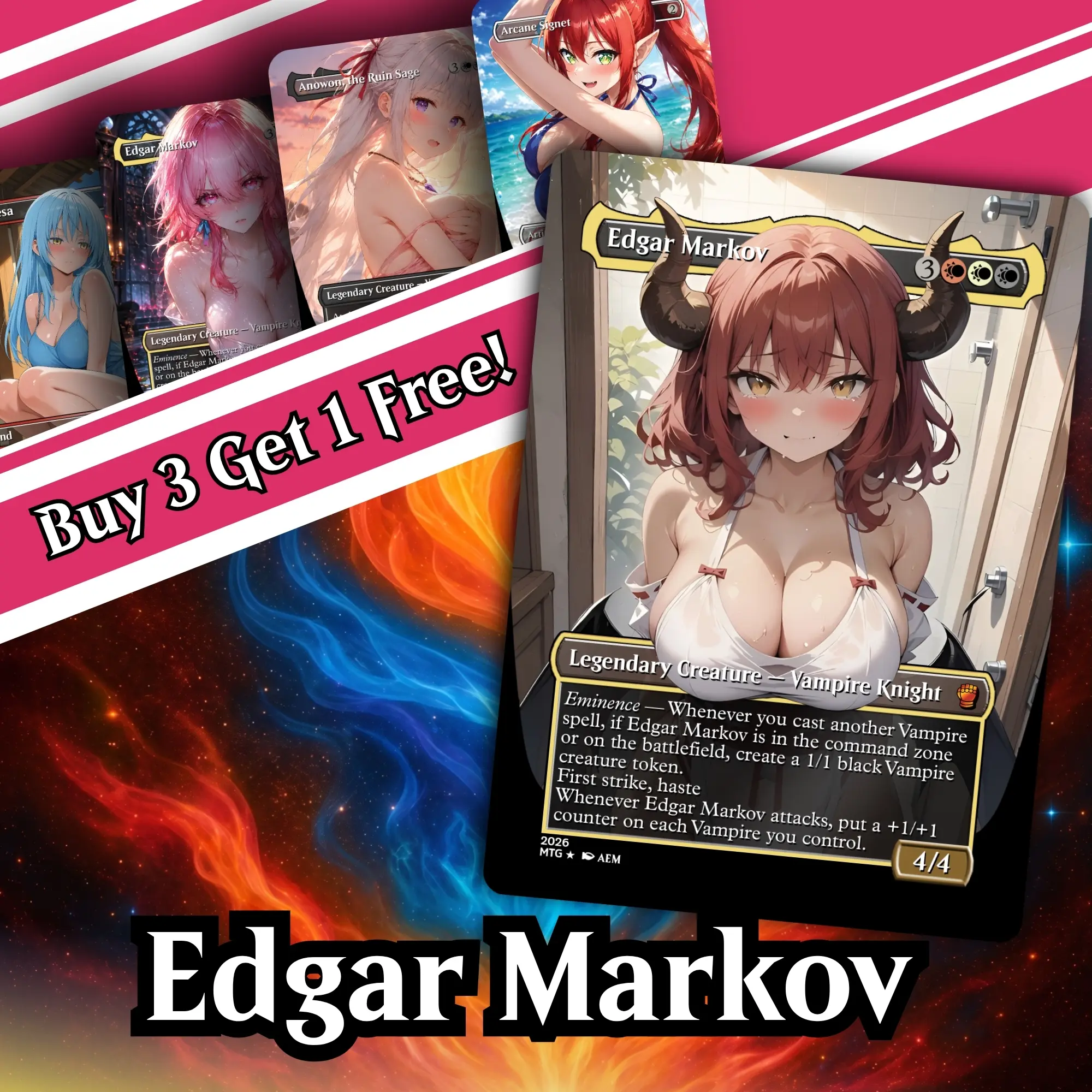 Edgar Markov Anime Vampire Proxy Commander Deck – 100+ Cards & Tokens | Mardu Eminence EDH Deck