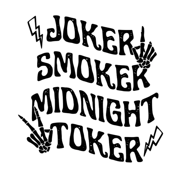 4 Wheel Decals  Joker, Smoker, Midnight toker Vinyl Decal