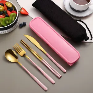 Aoi Portable Stainless Steel Flatware Set – Compact Travel Utensils in multi colors