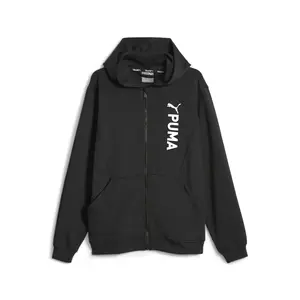 PUMA Mens Fit Double Knit Hoodie Training Athletic Outerwear Casual Moisture Wicking - Black